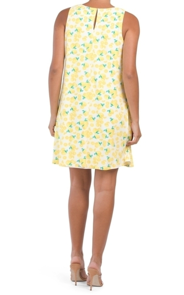 𝅺pappagallo Gwen Fully lined Lemon Print Dress - Picture 4 of 15